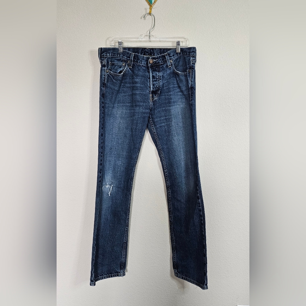 Hollister Men's Dark Blue Straight Jeans
